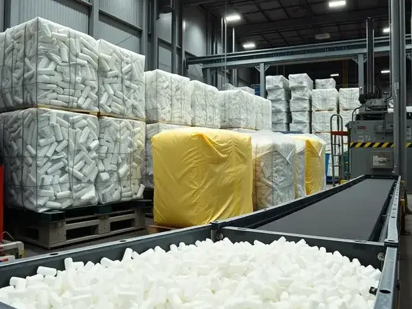 Plastic baling operation